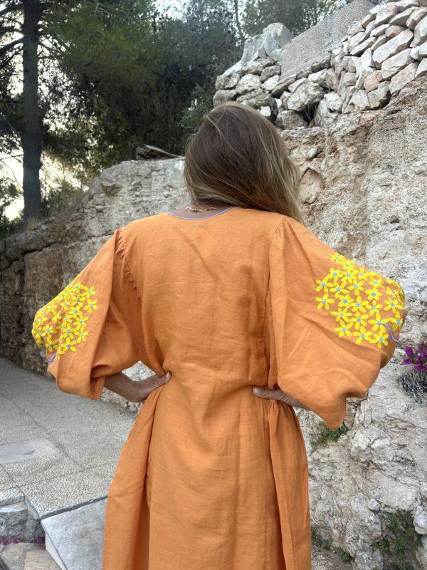 Nina Leuca Bloom Orange Long Dress