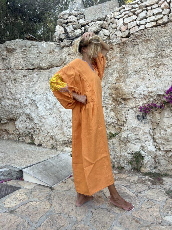 Nina Leuca Bloom Orange Long Dress