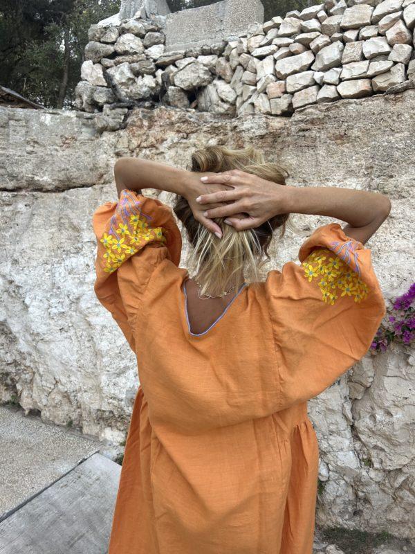 Nina Leuca Bloom Orange Long Dress