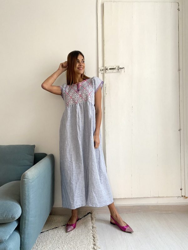 nina leuca Jilly Light Blue Stripes