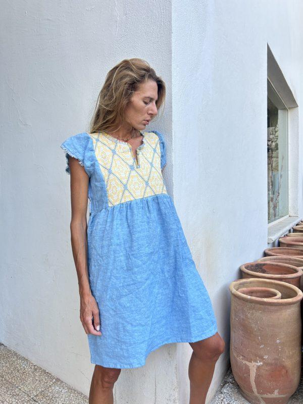 nina leuca Jilly short blue dress