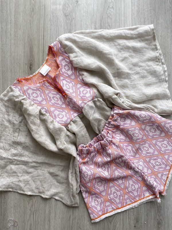 Nina Leuca Laura Ecru Orange Top