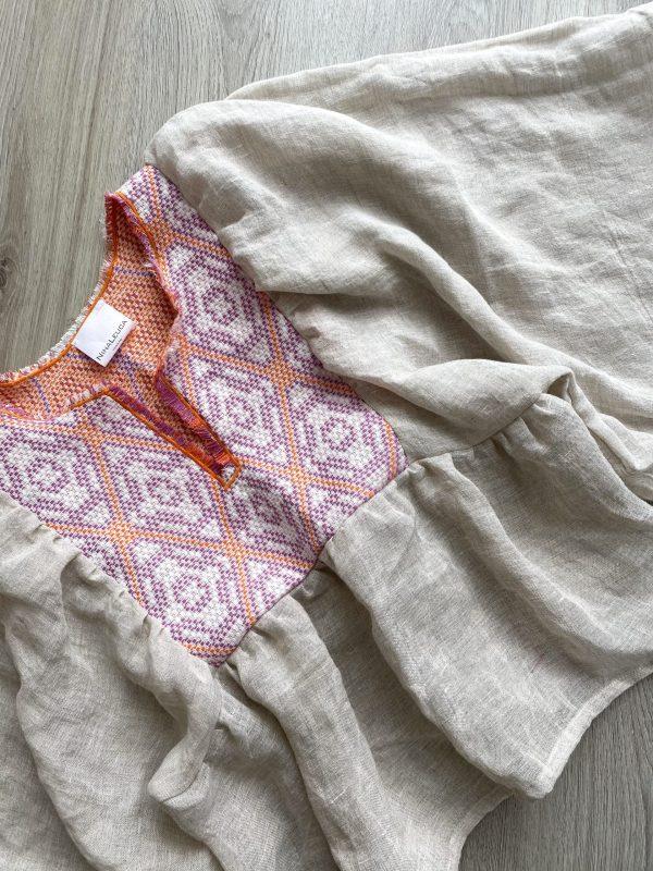 nina leuca Laura Ecru Orange Top