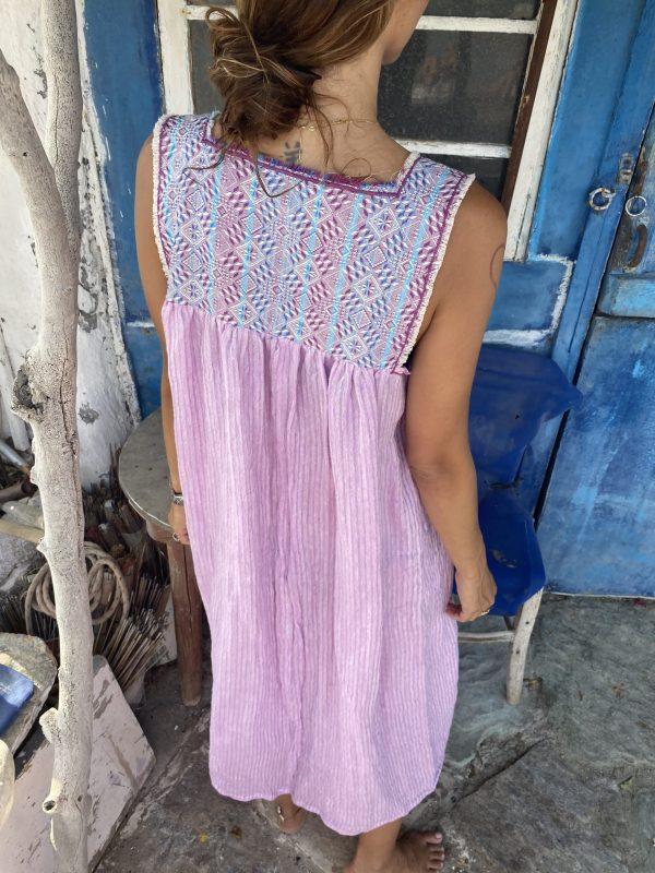 Nina Leuca Lumi Long Liliac Stripes Dress