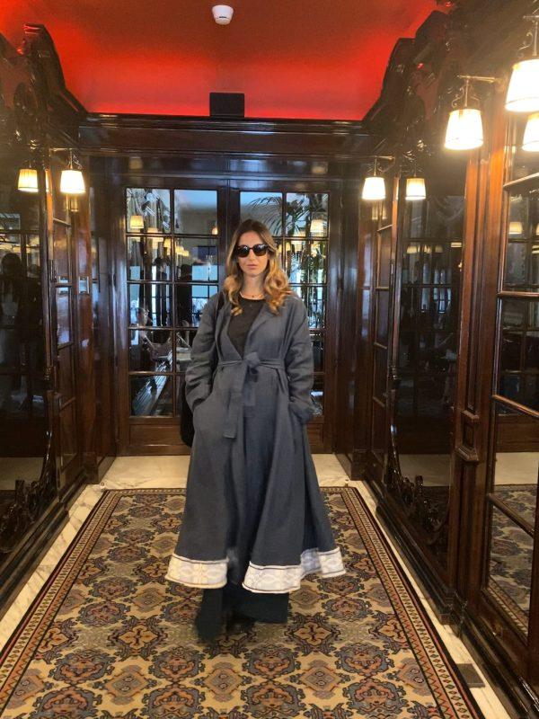 Nina Leuca Maria Blue Wool Coat