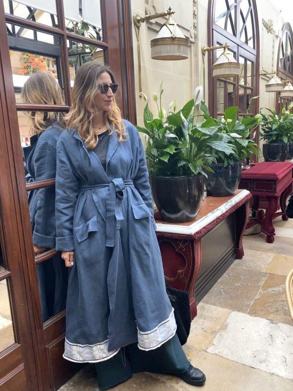 nina leuca Maria blue wool coat