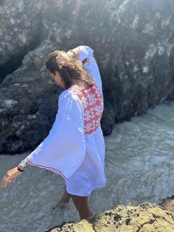 Nina Leuca Nina White And Red Dress