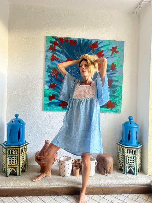 nina Leuca Ostro Short Dress Blue