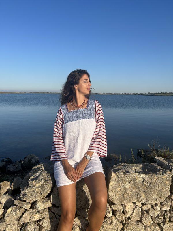 Nina Leuca Pole Pole Dress White