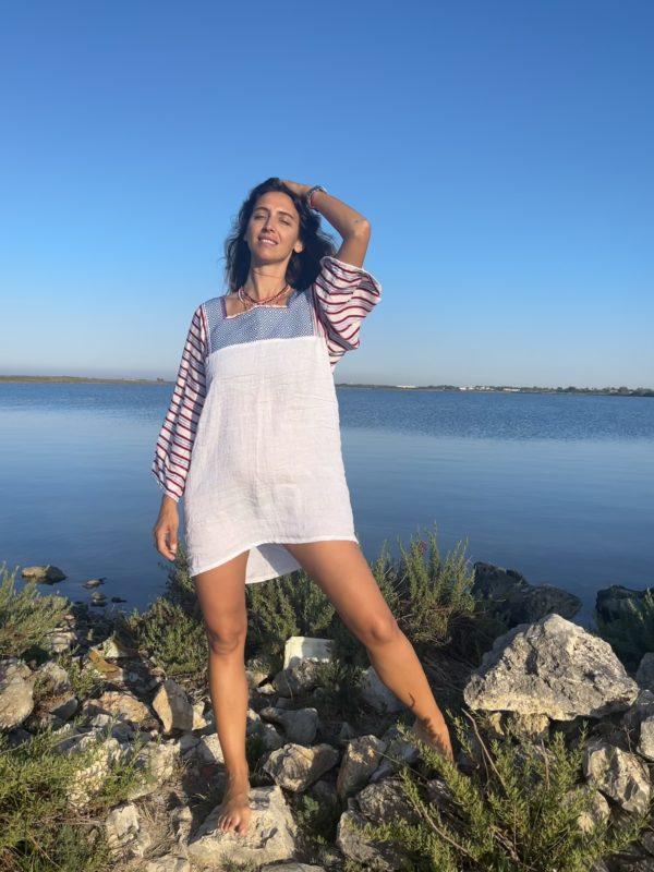 Nina Leuca Pole Pole Dress White