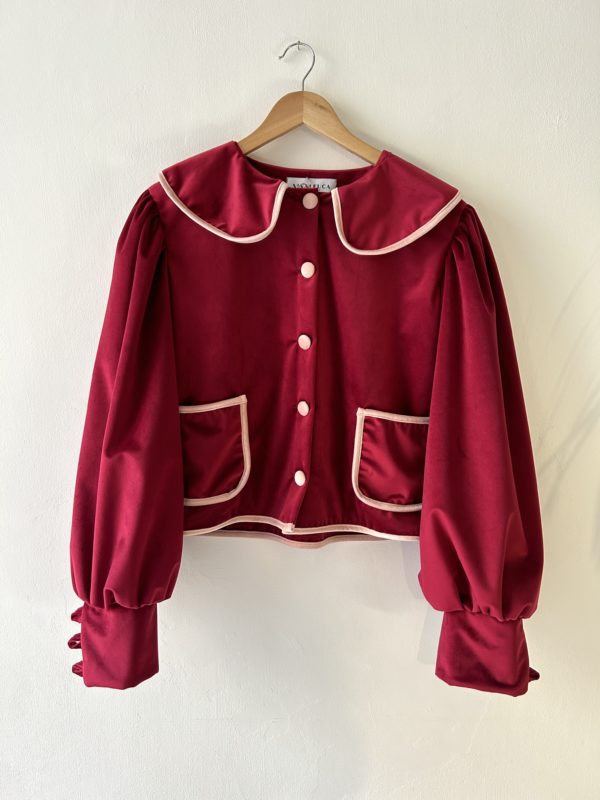 nina leuca Velvet burgundy jacket