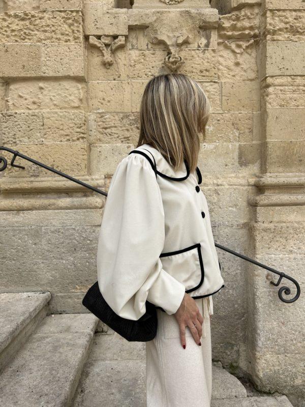Nina Leuca Velvet Cream Jacket