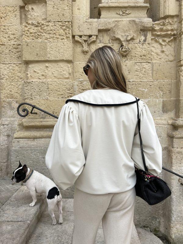 Nina Leuca Velvet Cream Jacket