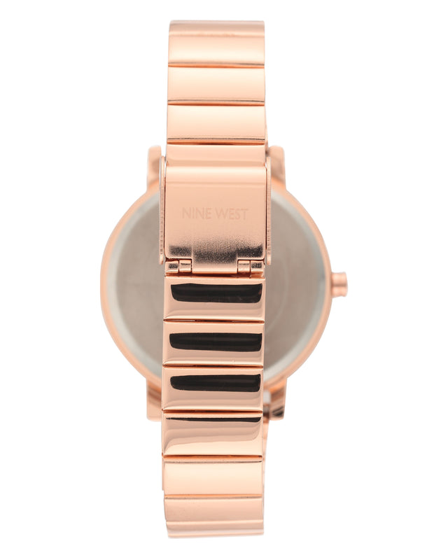 Nine West Crystal Accented Stainless Steel Bracelet Watch