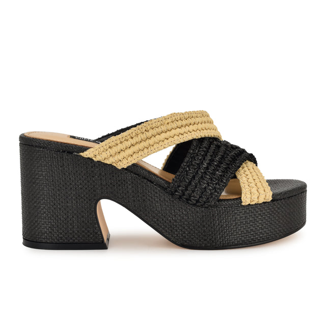 nine west Bemay Platform Slide Sandals