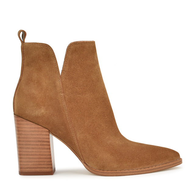 nine west Birds Block Heel Leather Booties