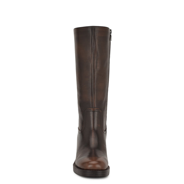 Nine West Broklyn Block Heel Casual Leather Boots