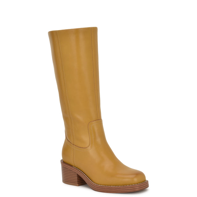 Nine West Broklyn Block Heel Casual Leather Boots