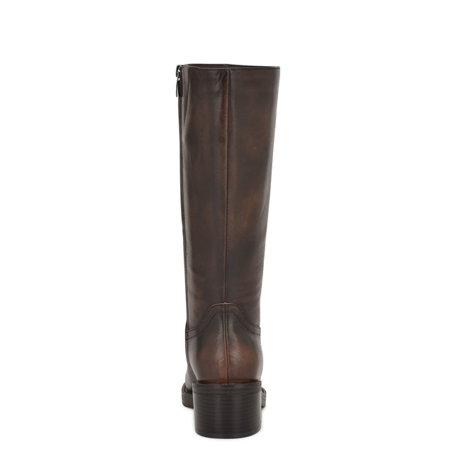 Nine West Broklyn Block Heel Casual Leather Boots