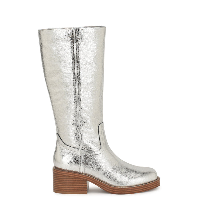 nine west Broklyn Block Heel Casual Leather Boots