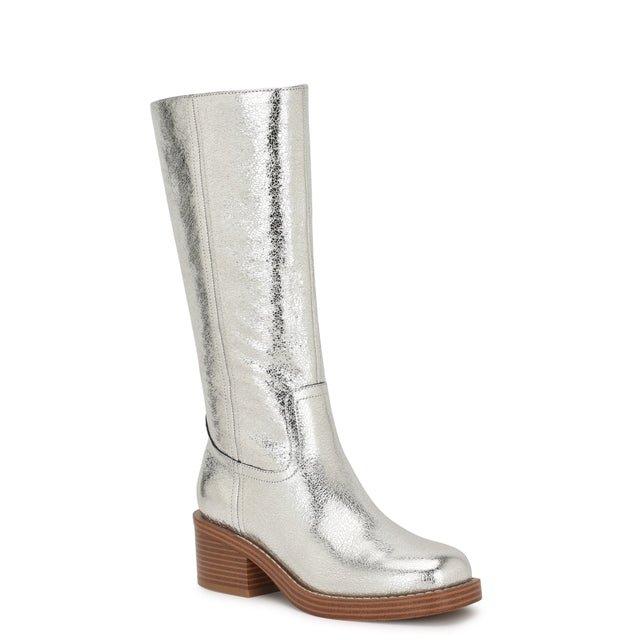 Nine West Broklyn Block Heel Casual Leather Boots