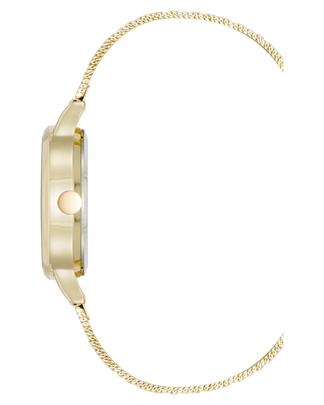 Nine West Crystal Accented Dial Mesh Watch