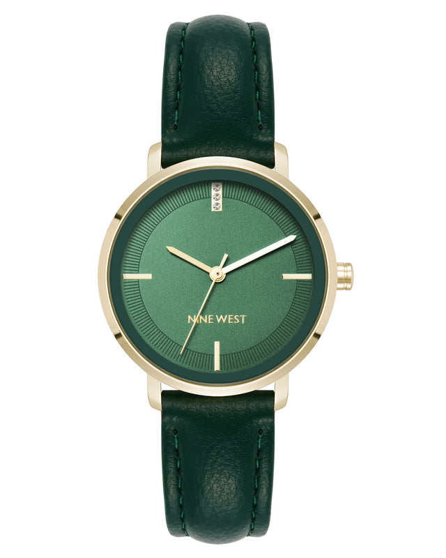 nine west Crystal Accented Dial Strap Watch