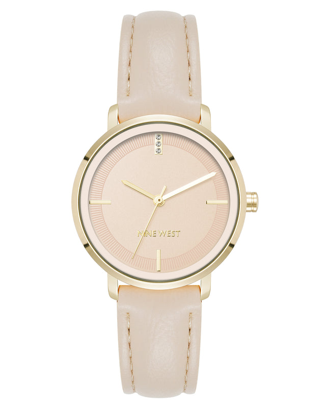 nine west Crystal Accented Dial Strap Watch