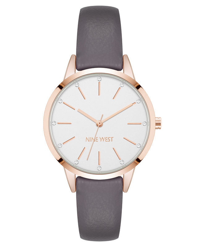 nine west Crystal Accented Strap Watch