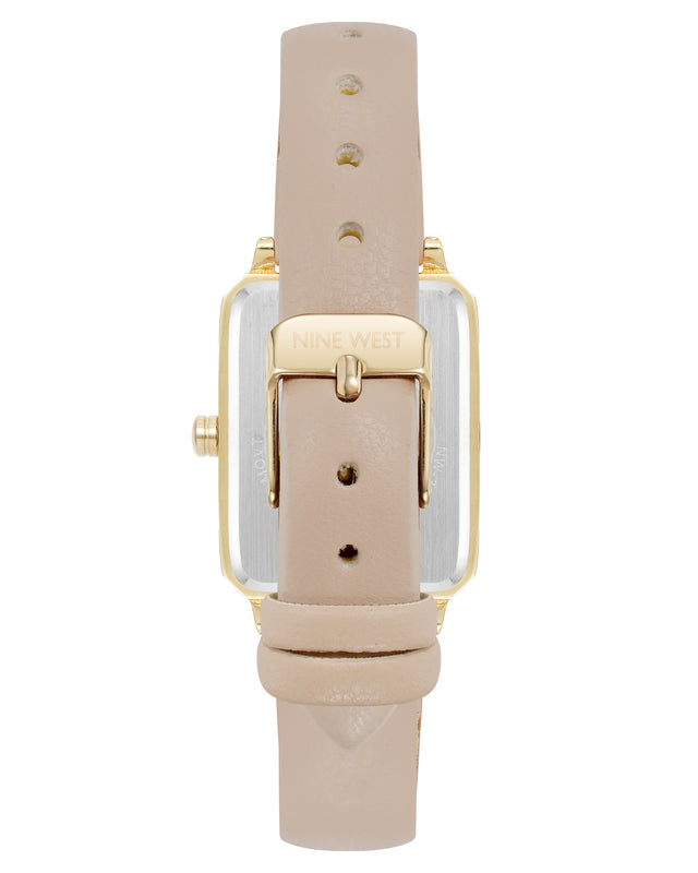 Nine West Elegant Rectangular Case Strap Watch
