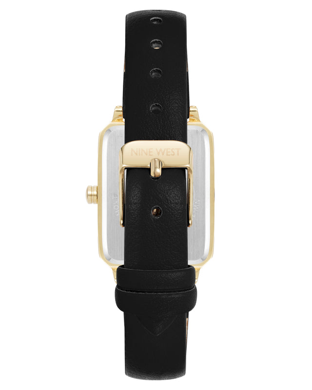 Nine West Elegant Rectangular Case Strap Watch