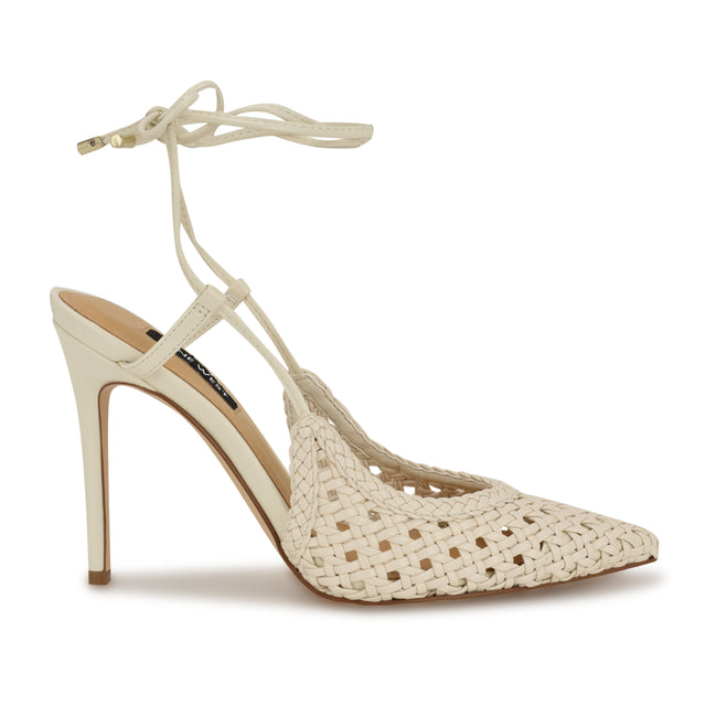 nine west Fessla Woven Ankle Wrap Pumps