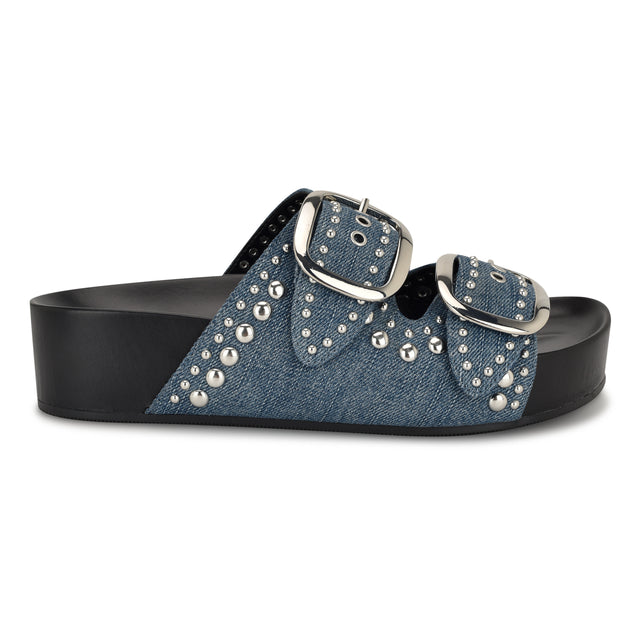nine west Flinne Studded Footbed Sandals