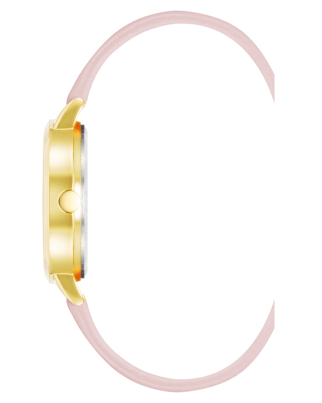 Nine West Floral Dial Saffiano Strap Watch