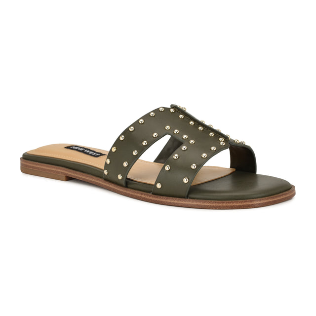 Nine West Giny Slip-On Flat Studded Sandals