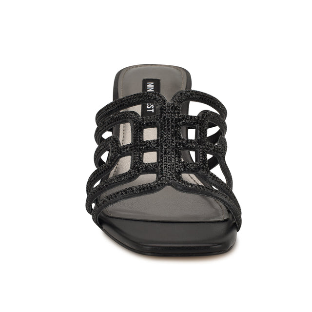 Nine West Grassa Block Heel Embellished Sandals