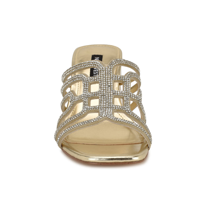 Nine West Grassa Block Heel Embellished Sandals