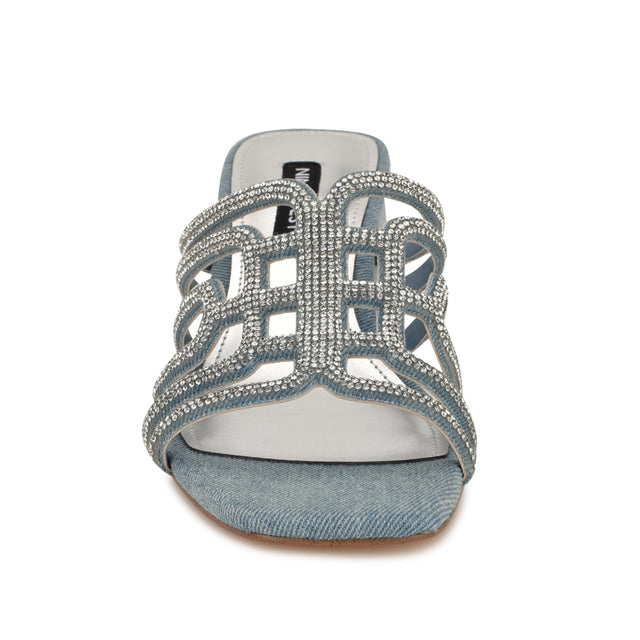 Nine West Grassa Block Heel Embellished Sandals