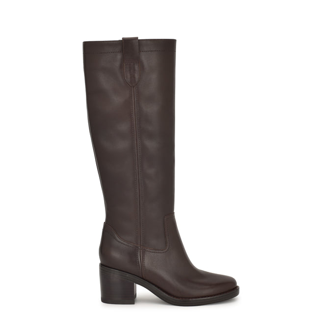 nine west Hecee Block Heel Tailored Leather Boots