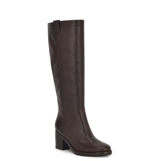 Nine West Hecee Block Heel Tailored Leather Boots