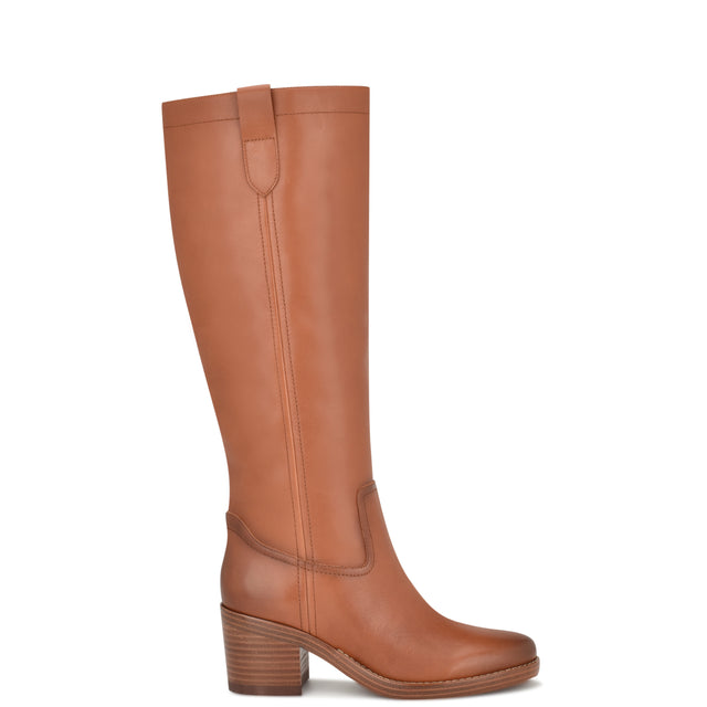 nine west Hecee Block Heel Tailored Leather Boots