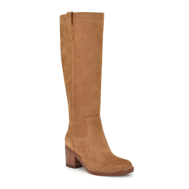 Nine West Hecee Block Heel Tailored Leather Boots