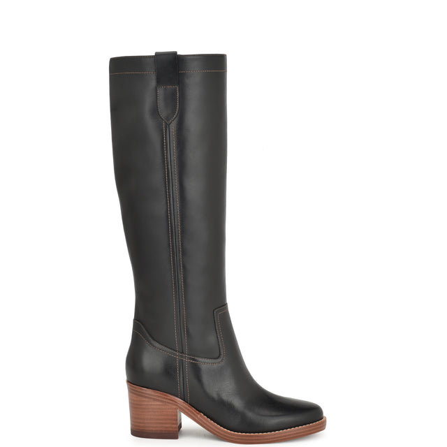 nine west Hecee Block Heel Tailored Leather Boots