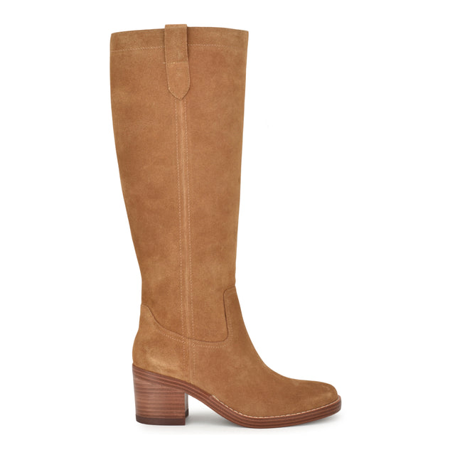 nine west Hecee Block Heel Tailored Leather Boots