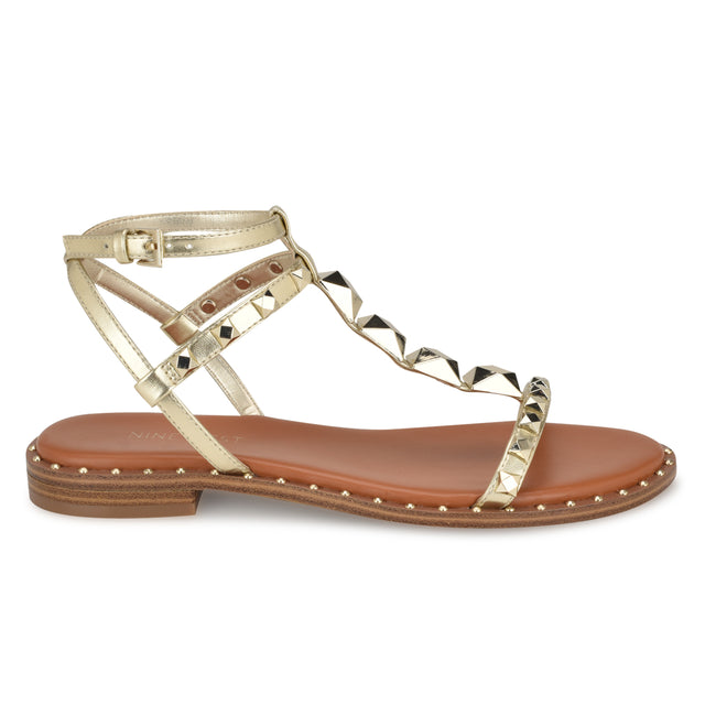 nine west Marcila Studded Ankle Strap Sandals