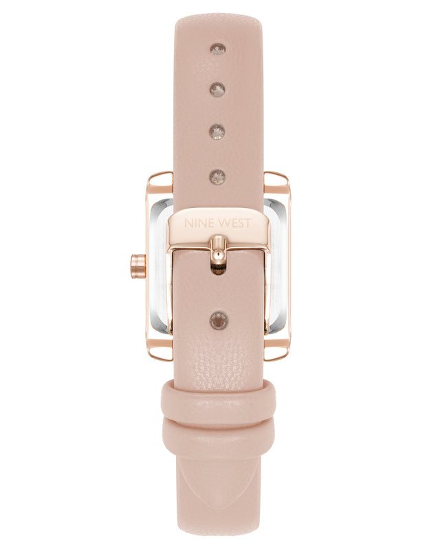 Nine West Mini Rectangular Case Strap Watch