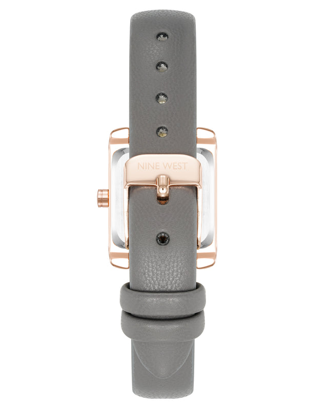 Nine West Mini Rectangular Case Strap Watch