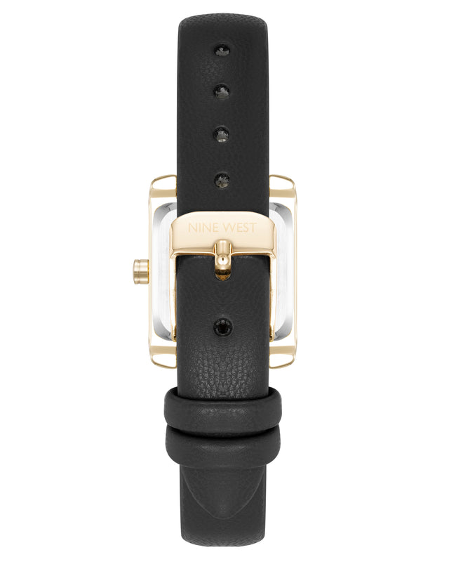 Nine West Mini Rectangular Case Strap Watch