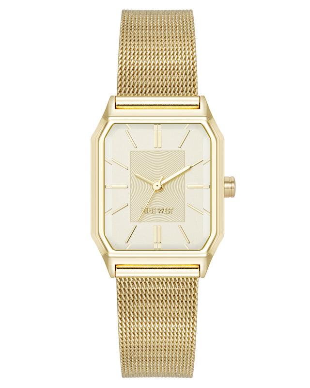 nine west Octagonal Case Mesh Bracelet Watch