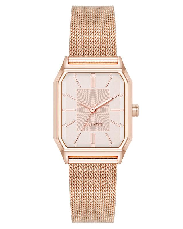 nine west Octagonal Case Mesh Bracelet Watch